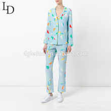 wholesale sleepwear set autumn long sleeve print women pajamas